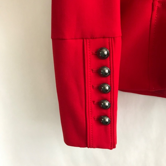Banana Republic Military Inspired Button Embellished Tailored Jacket 00P Red - Picture 8 of 14